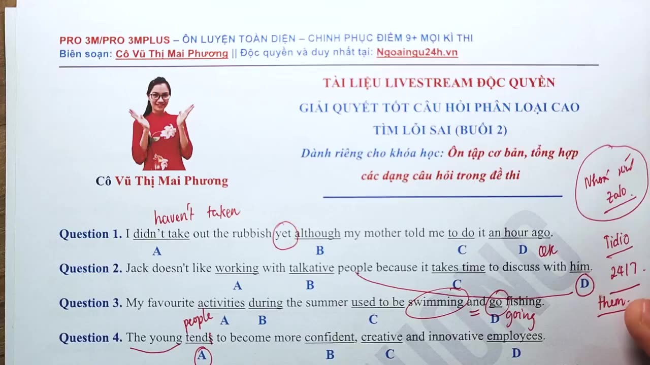04. Luyện tập Bộ câu hỏi Tìm lỗi sai trọng điểm (Buổi 4)