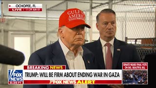 President Trump Tours Florida Aligatore Alcatrz Migrant Detention Facility