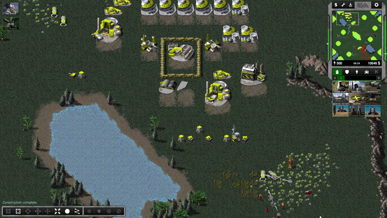 Command & Conquer OpenRA - Tiberian Dawn GDI Vs NOD Skirmish 1v1 'Pressure' Map