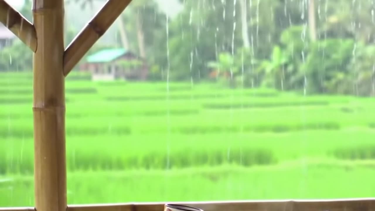 Endless Tropical Rain ASMR 🌧️ | Bamboo Hut Calm Loop #Shorts