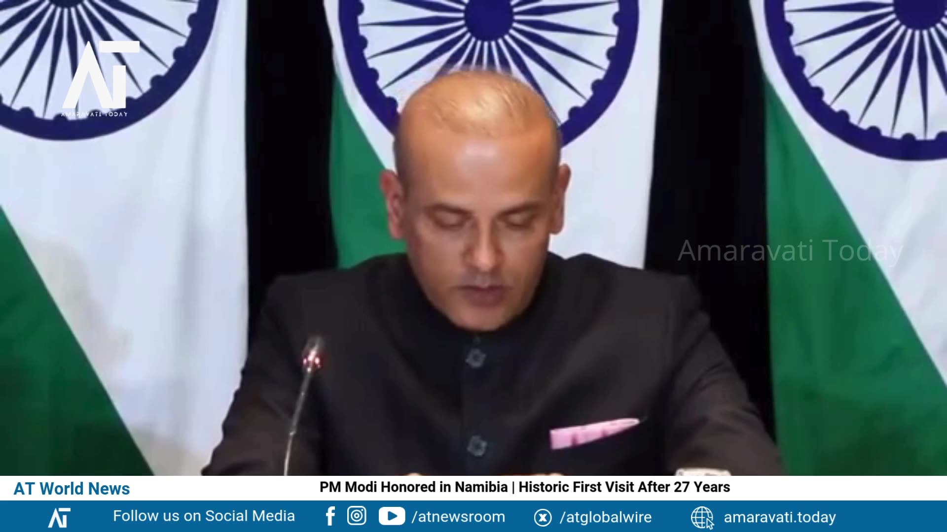 PM Modi Honored in Namibia | Historic First Visit After 27 Years | Amaravati Today World News LIVE