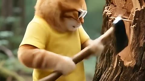 A cute cat who can fight for his mother