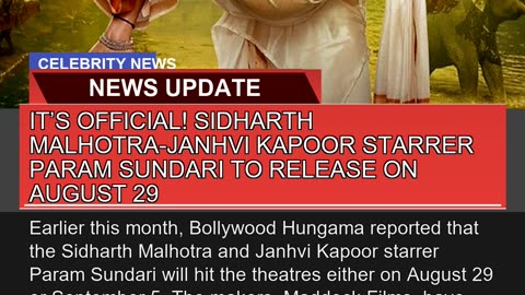 Its Official Sidharth Malhotrajanhvi Kapoor Sta