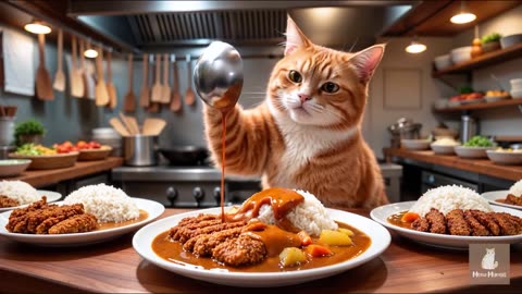 Mama Cat Trims Fur on the Farm and Makes Tiger Hat For Kittens At Home