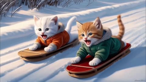 Kittens Sledding ADVENTURE