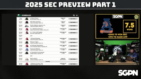 SEC College Football 2025 Betting Preview Part One