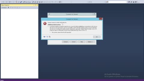 Microsoft SQL Server Error 2: Can not connect to the server instance
