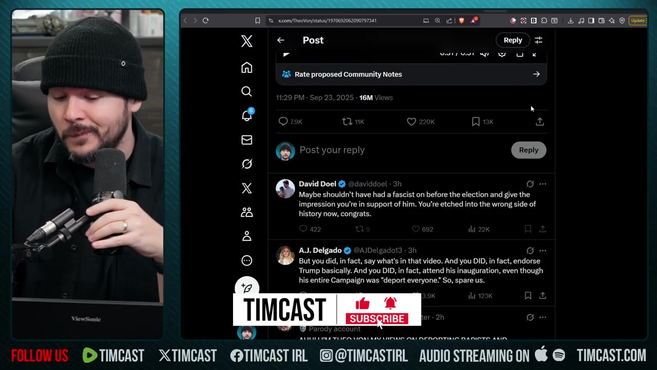 Theo Von Slams DHS For Using His Likeness In Meme Video On Deportation | Tim Pool
