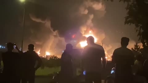 Flames blaze from Tehran oil depots hit by Israeli strike AFP