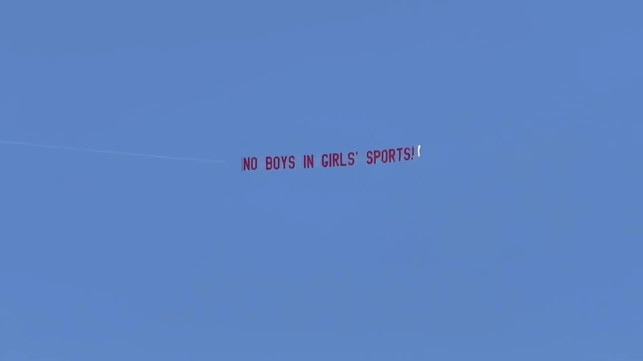 Awesome Banner Flown Over Commiefornia Track and Field Championships