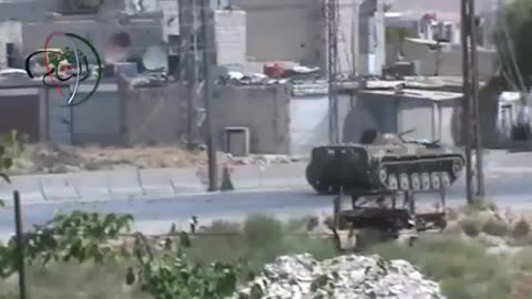 Syrian War Rebels hit BMP-1 with RPG 2013.08.22