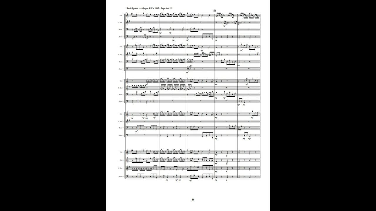 J.S. Bach – Concerto in A Minor, BWV 1065 (Double Reed Choir)