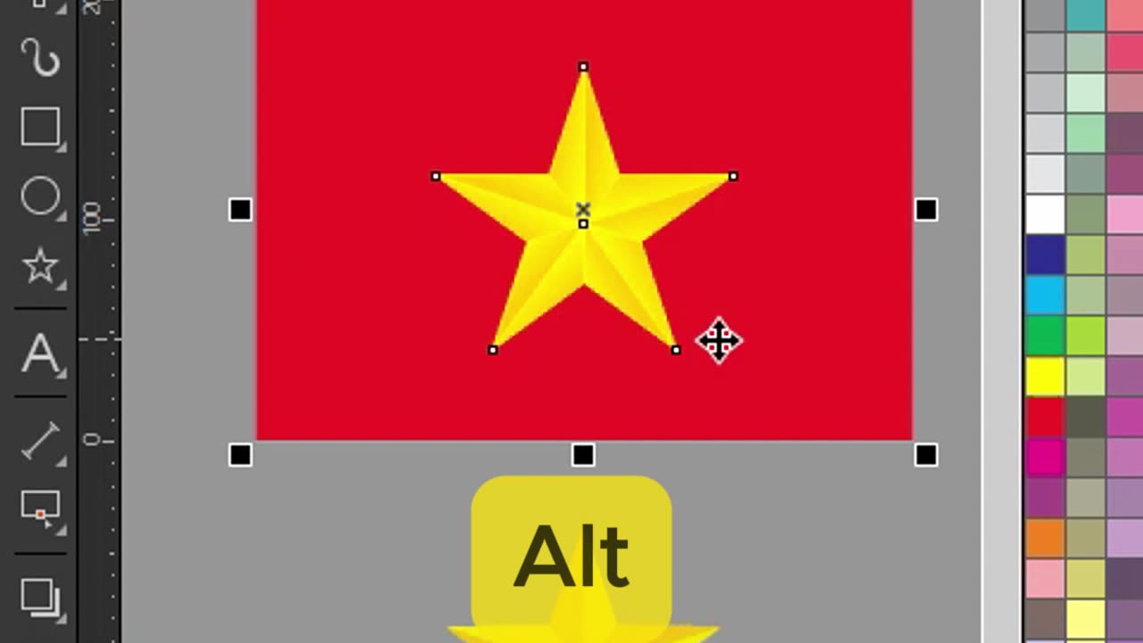 How to draw a 5 pointed star flag symbol quickly in coreldraw