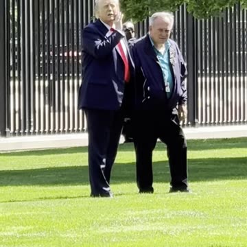 JUST IN: President Trump is inspecting the grounds to install 2 new 100-foot flagpoles! 🇺🇸🇺🇸
