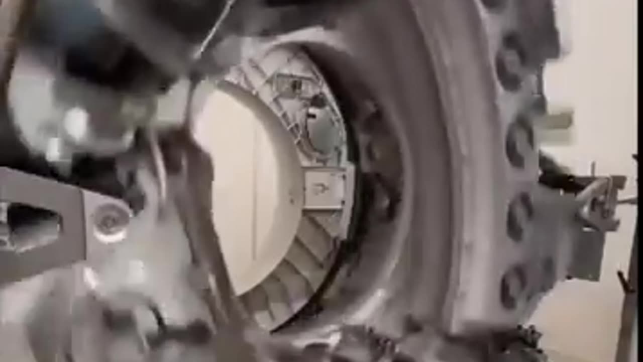 How a CT Scan machine looks without its outer casing