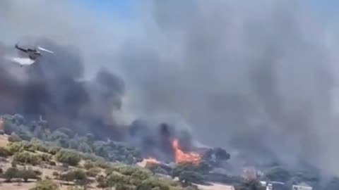 A Large Forest Fire Has Broken Out In Koropi, Athens, Greece (07/04/25)
