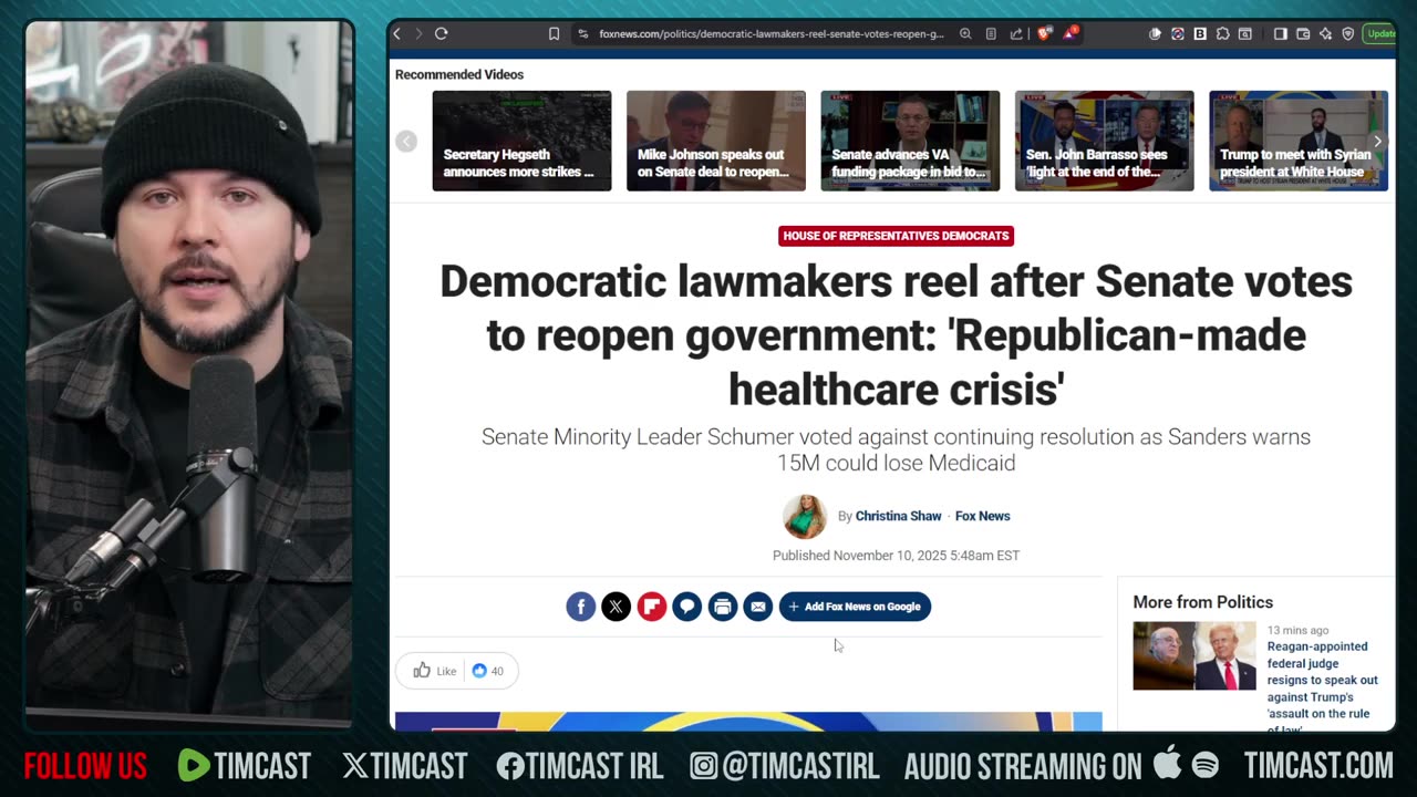 Democrats LOSE, Several Vote To END Government Shutdown | Tim Pool