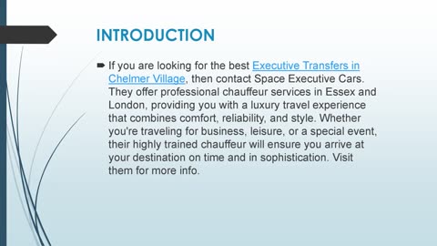 Best Executive Transfers in Chelmer Village