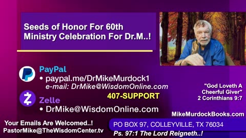 Thurs. July 10 - Worship And Wisdom With Mike Murdock..!!!