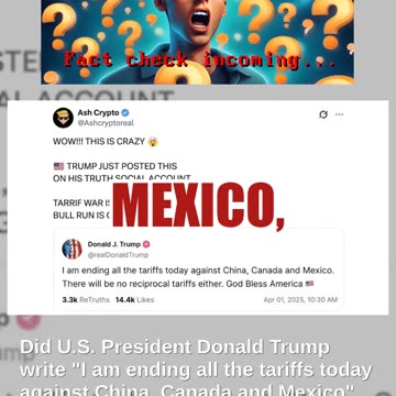 Fact Check: Trump Did NOT Post 'I Am Ending All the Tariffs Today' -- Screenshot is Fake