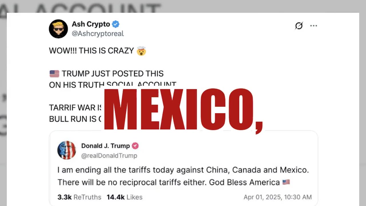 Fact Check: Trump Did NOT Post 'I Am Ending All the Tariffs Today' -- Screenshot is Fake