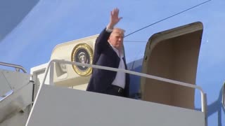 Trump — joined by two of his grandchildren — board Air Force One to head home from Scotland