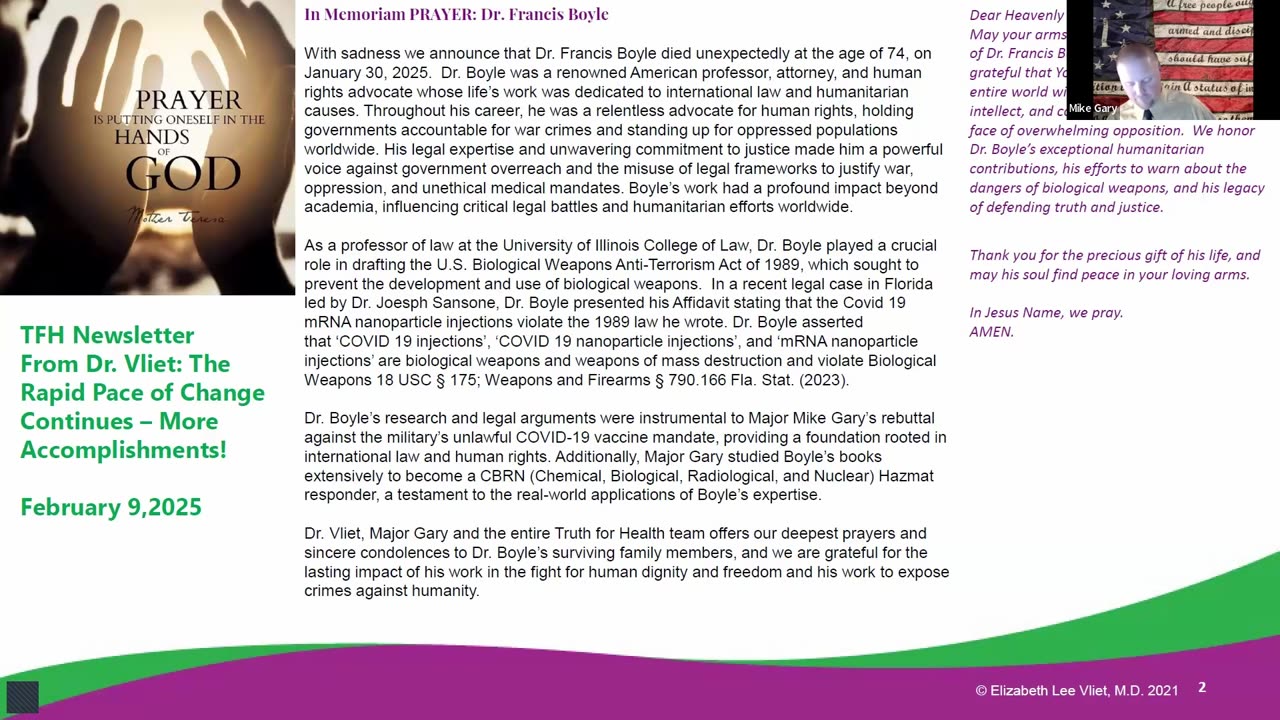 FAITH Over Fear April 29, 2025: Dr. Francis Boyle – A Tribute to a Remarkable Man