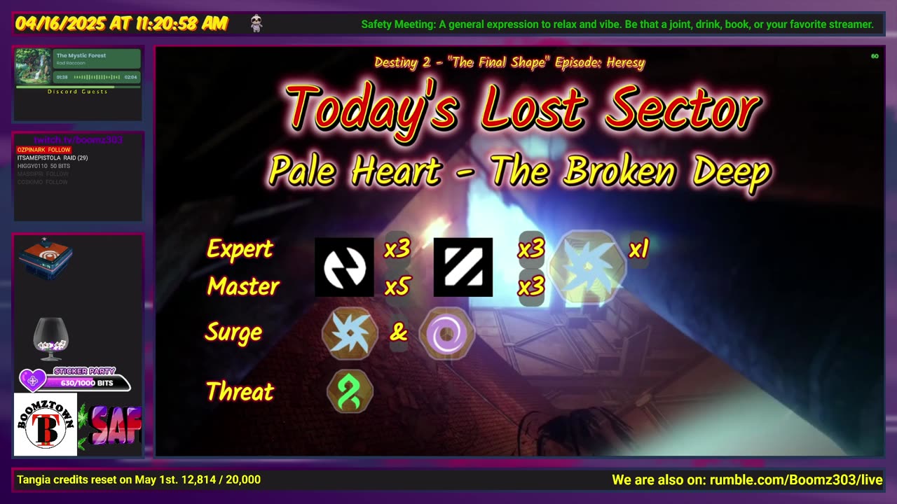 Destiny 2: 4-16-25 The Broken Deep is the Lost Sector. Arc/Void Surge.