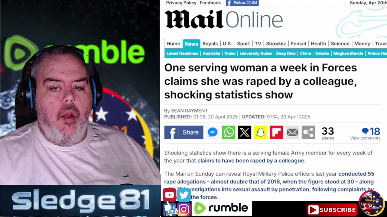One serving woman a week in Forces clame she was raped