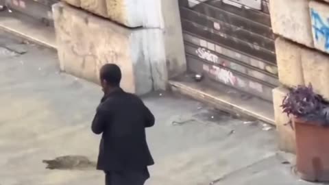 An African woman in Rome with a glass bottle hunts Italians. Thanks Meloni.