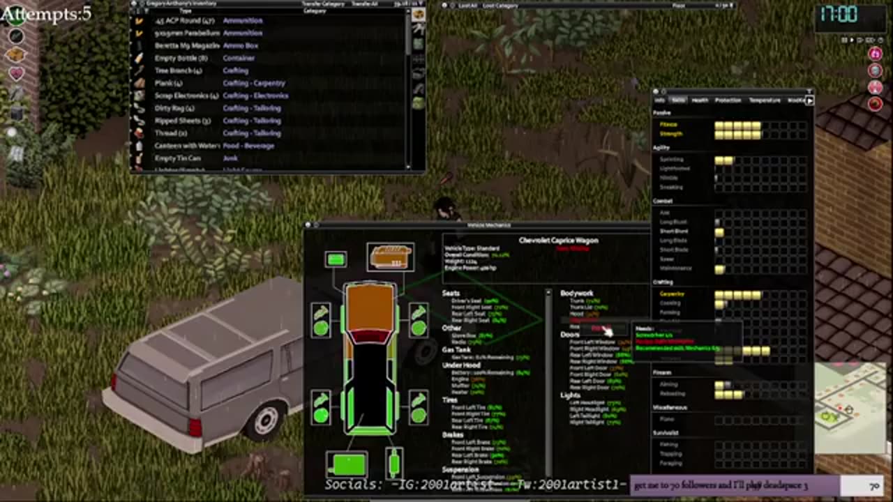 Project Zomboid (Orchidwood) (part 6) Getting my car back, looting a gun area and rotten food