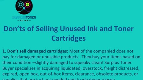 Do’s and Don’ts of Selling Unused Ink and Toner Cartridges