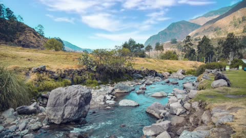 Andes Mountains Creek Sounds & Calming Piano Music for Deep Sleep, Meditation & Stress Relief