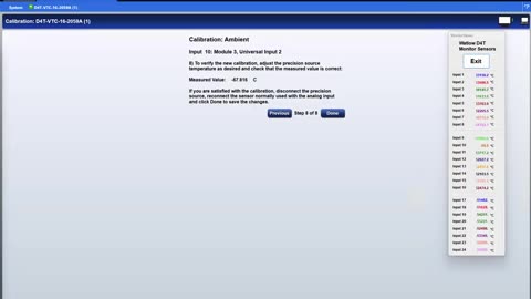 Calibration of D4T Thermal Couple Inputs