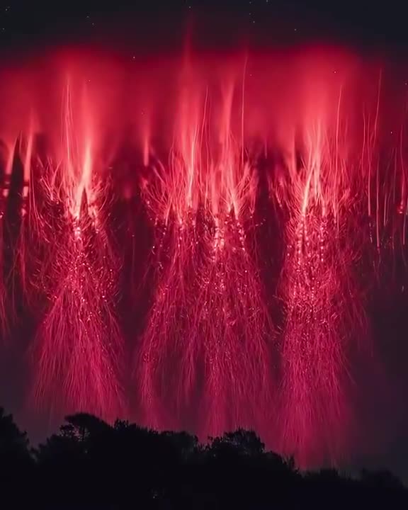 Energy bursts captured lighting up the sky