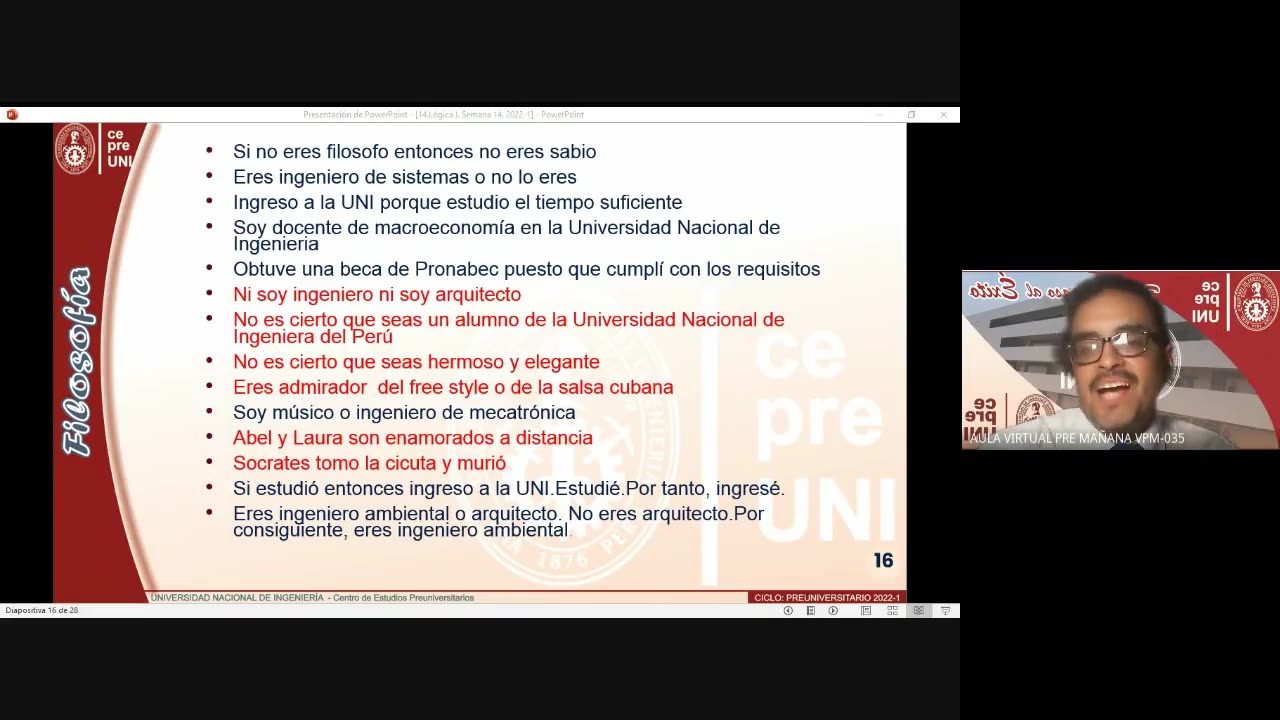 CEPRE UNI 2022 - 1 | Semana 14 | Filosofía