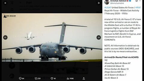 Extreme Troop & Equipment Movement To Middle East Ahead Of Iranian Strike! 2-8-2026