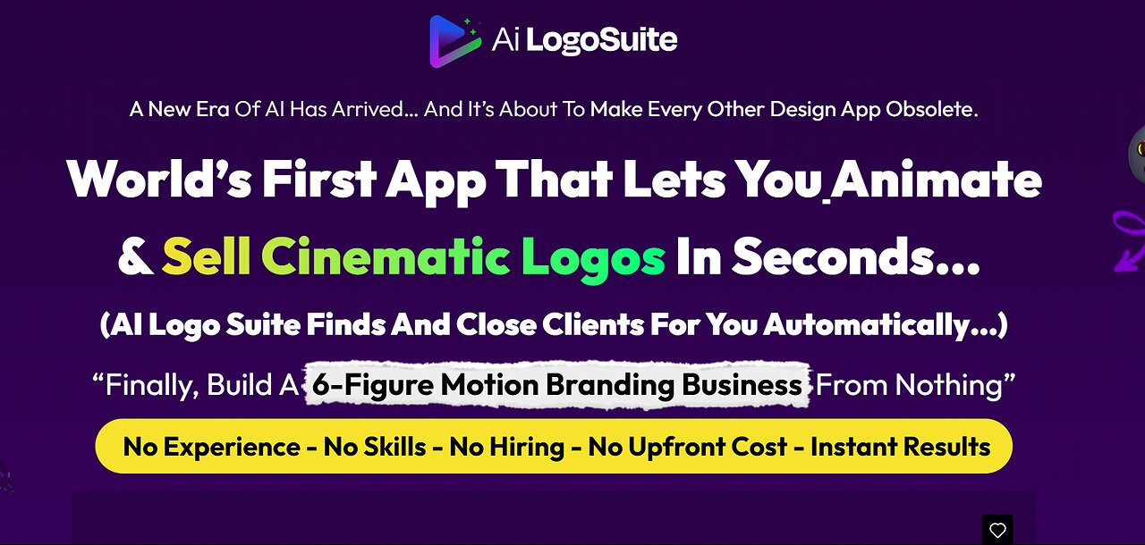 Ai logo suite overview: The World’s First AI Tool That Creates and Sells Cinematic Logos for You