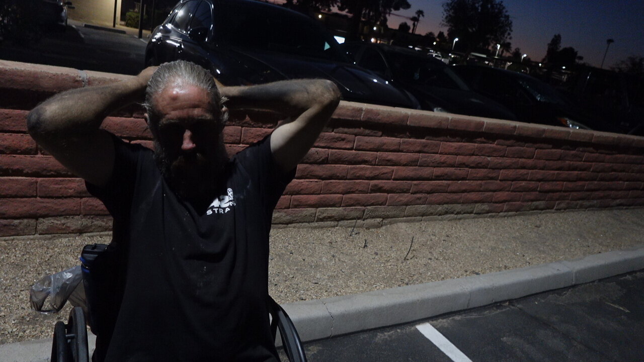 Giggles- 49 and Homeless- Says he wouldn't change a thing, he would live this life all over again