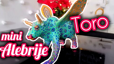 Alebrije Toro Mini figura mexicana de papel mache