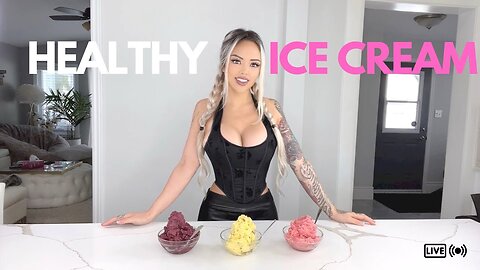 HOT GIRL EASY QUICK 3 INGREDIENTS ICE CREAM 🍦 STRAWBERRY, BLUEBERRY, MANGO, HEALTHY