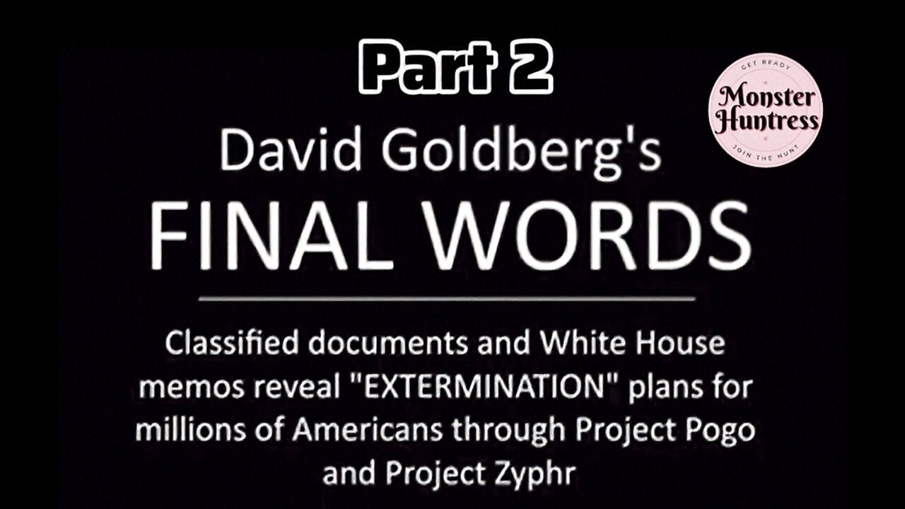 David Goldberg's Final Words:Part 2