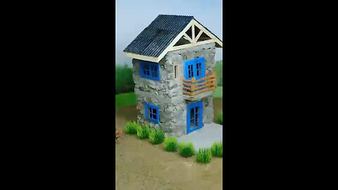 How to build a two story house from stone #vfuho #diy #house #miniature