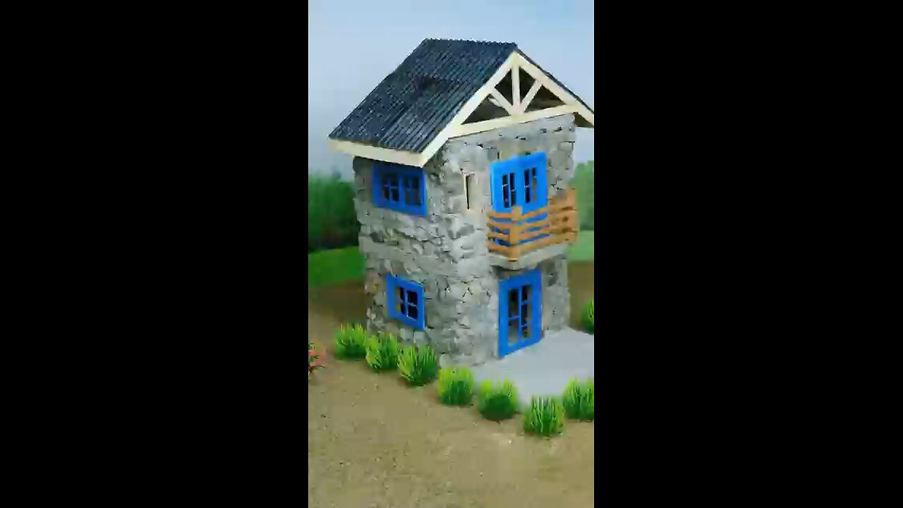 How to build a two story house from stone #vfuho #diy #house #miniature