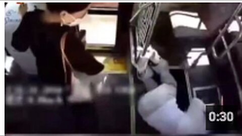 Woman on the bus suddenly collapses