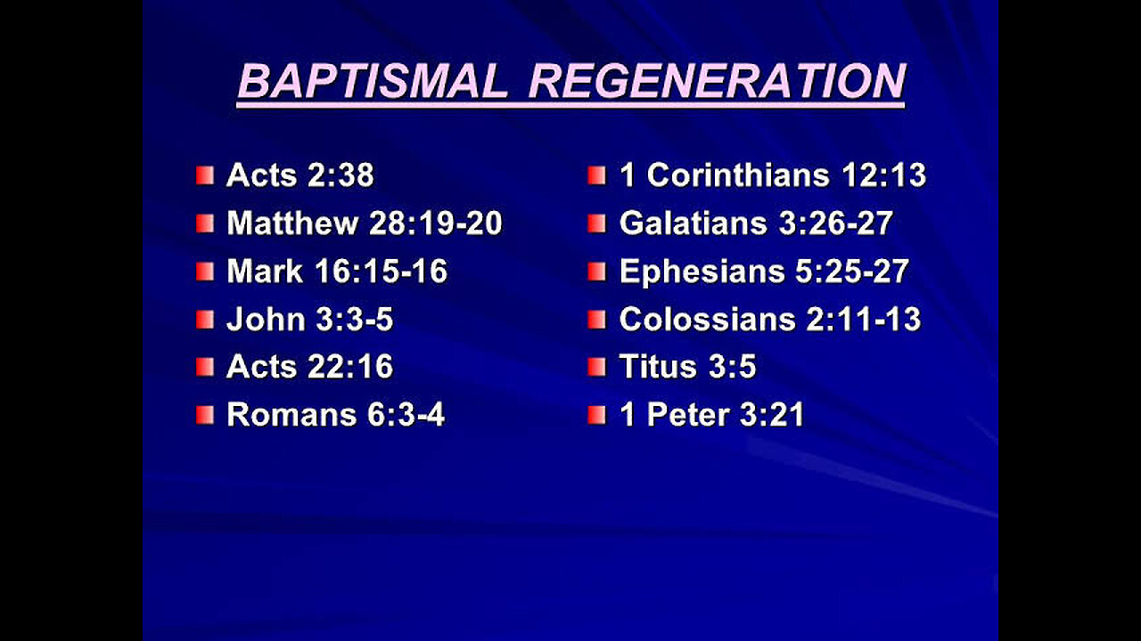 BAPTISMAL REGENERATION EXCEPTIONAL CIRCUMSTANCES