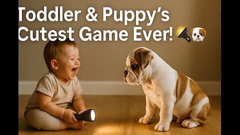 Toddler & Puppy Play With Flashlight 🔦🐶 Cutest Game Ever!