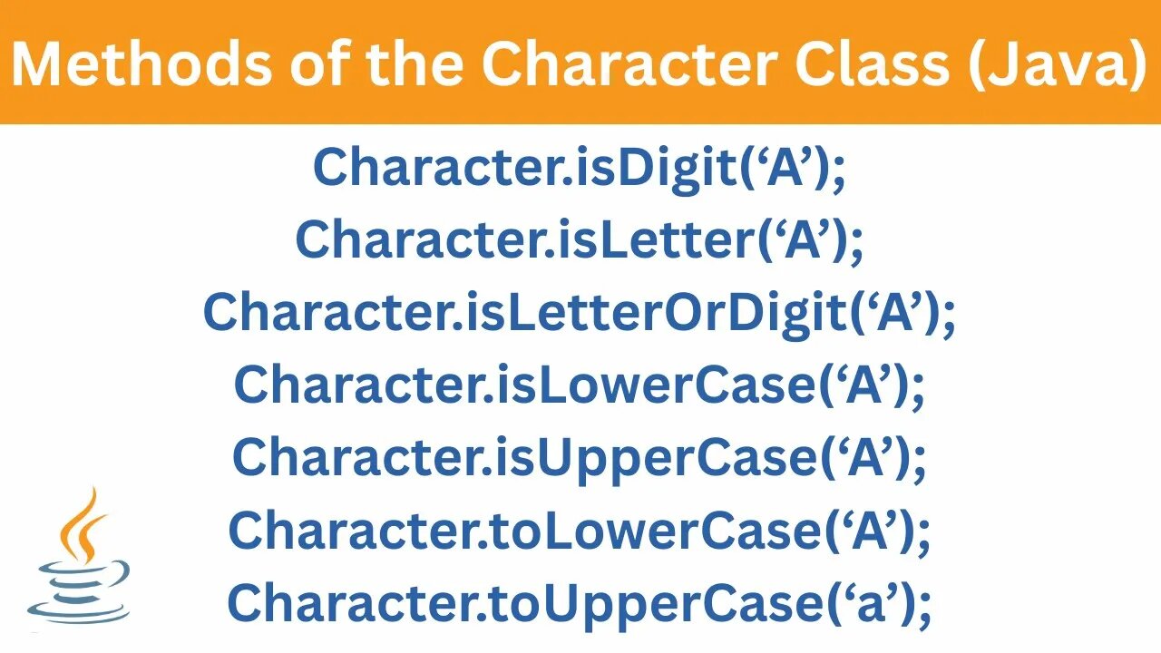 Methods of the Character Class | Java