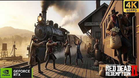 Epic Train Station Robbery || Red Dead Redemption 2 ||4K ULTRA Graphics gameplay