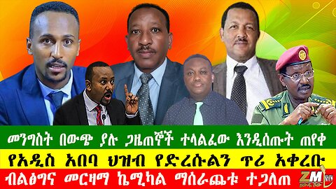 መንግስት በውጭ ያሉ ጋዜጠኞች ተላልፈው እንዲሰጡት ጠየቀ፣የአዲስ አበባ ህዝብ የድረሱልን ጥሪ አቀረቡ፣ Zewdu show 120825